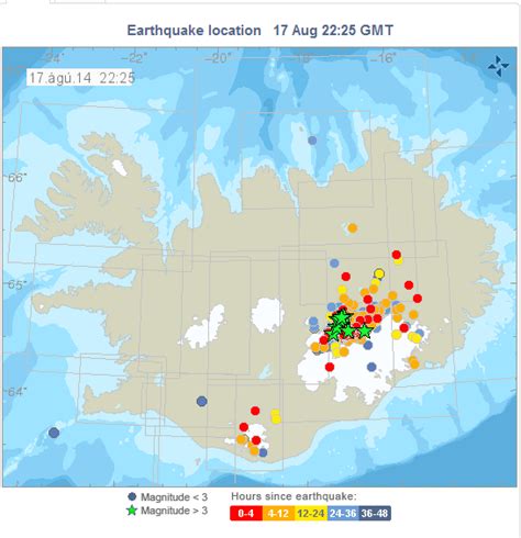 Earthquakes In Iceland During The Last 48 Hours It Shows You The