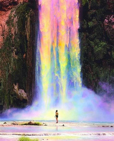 Pin By Tonjalea On Just Cool And Awesome Art Rainbow Waterfall Nature