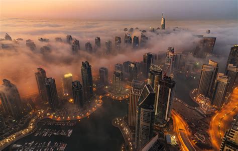 Wallpaper Clouds Dubai Landscape Smoke Skyscraper Foggy Images For