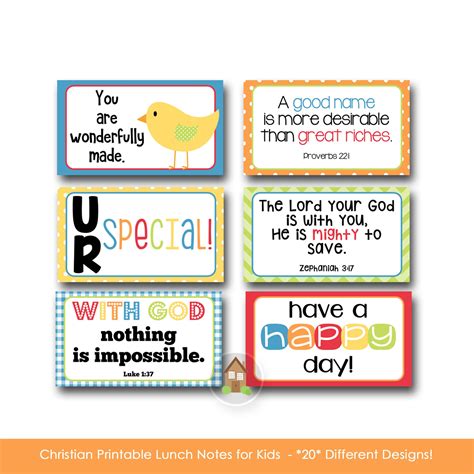 Lunch Box Notes For Kids Bible Verse Lunchbox Notes Happy Etsy