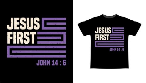 Jesus First Biblical Typography T Shirt Design 5558200 Vector Art At