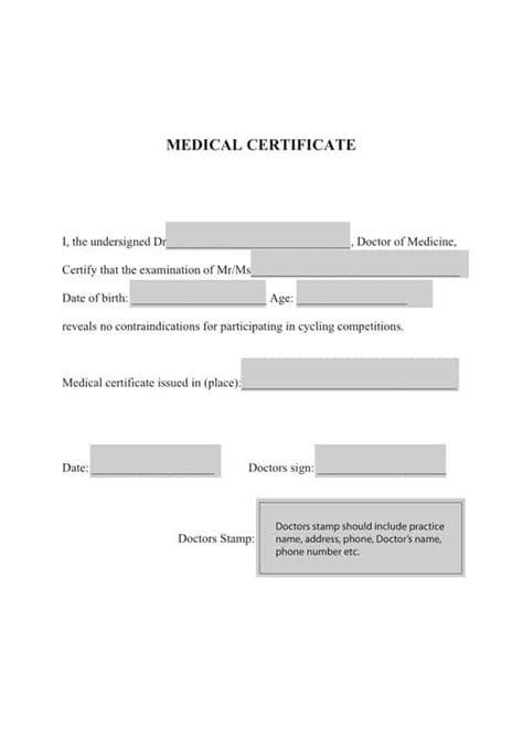 21 Free Medical Certificate Template Word Excel Formats
