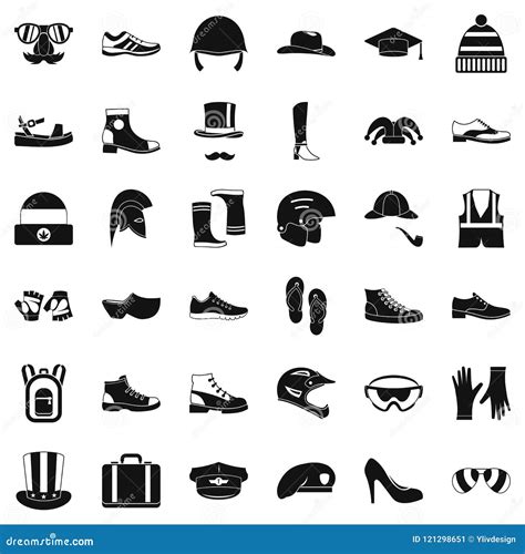 Stylish Clothes Icons Set Simple Style Stock Vector Illustration Of