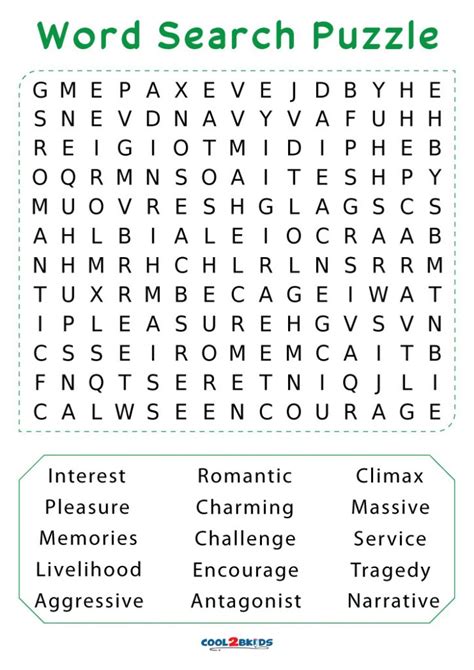Large Printable Word Searches For Seniors