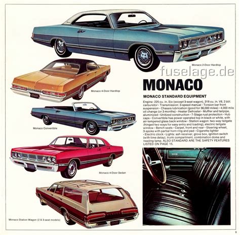 1969 Dodge Sales Catalog Featuring The Monaco Offerings That Year