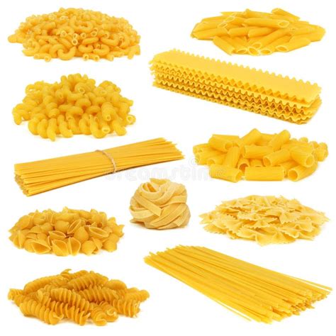 Assortment Of Dry Pasta Isolated On White Stock Photo Image Of Close