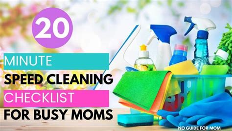 20 Minute Speed Cleaning Checklist For Busy Moms Free Printable Smart Productive Mom