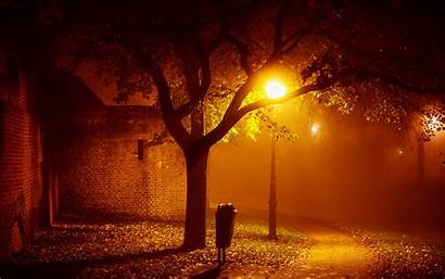 Night Lamp Fall Autumn Lights Posts Lamps