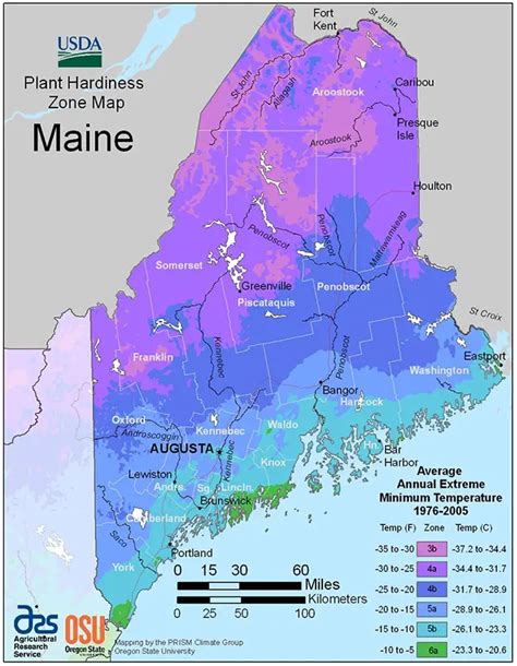 Maine Growing Zone Map