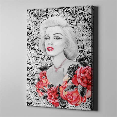 Hollywood Marilyn On Damask Gallery Wrapped Canvas Gallery Wrap Canvas Gallery Wraps Wrapped