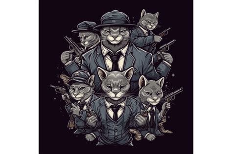 Svg Mafia Cat Boss Gangster Vector Grafik Von Evoke City · Creative Fabrica