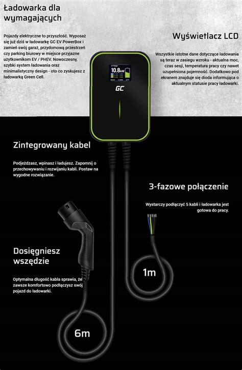 Ładowarka z kablem Type 2 PowerBox 22kW Green Cell