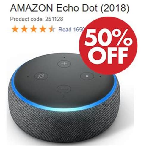 Amazon Echo Dot Half Price And Free Delivery All Colours £2499 At
