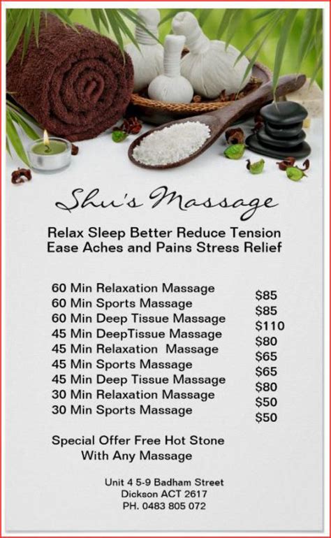Shus Massage Chinese Massage Services Health4you