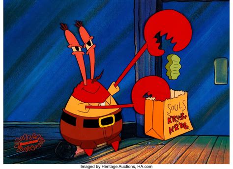 Spongebob Squarepants Mr Krabs Presentation Cel Nickelodeon Lot