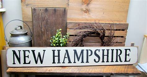 New Hampshire Wooden State Sign Woodticks Woodn Signs