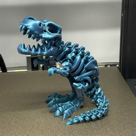 3d Printer Flexi Factory Print In Place Skeleton T Rex Dinosaur • Made With Sovol Sv06・cults