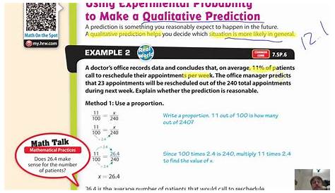 Lesson 12.4 Making Predictions with Experimental Probabilities - YouTube