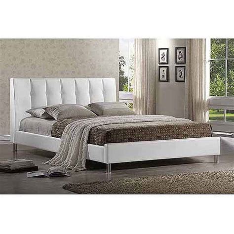 Baxton Studio Vino Full Modern Bed With Upholstered Headboard White