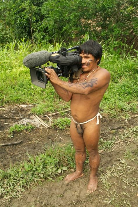 Ecuadorian Huaorani South American Amazonian Naked Male Body Paint