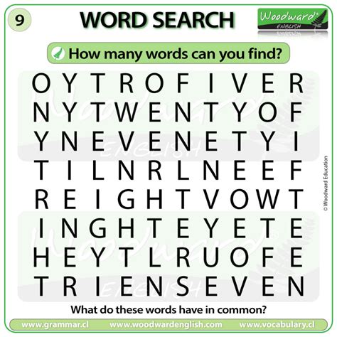 Numbers Word Search In English Woodward English Word Search About