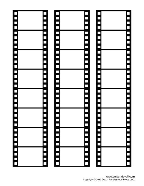 Blank Film Strip Template For A Photo Collage Or Movie Poster