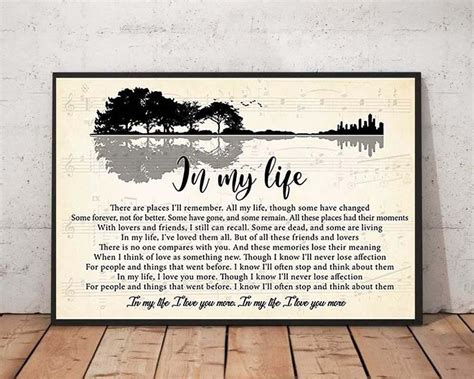 The Beatles In My Life Lyrics Poster Unframe Paper Poster Etsy