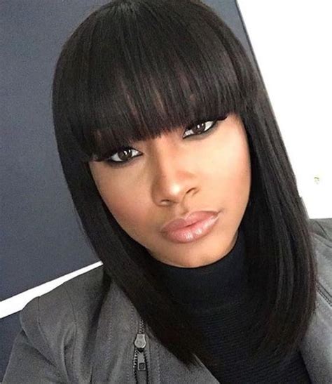 15 Best Bob Hairstyles For Black Women With Sleek Bangs