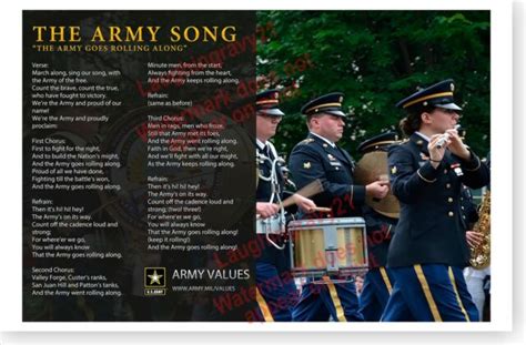 Us Army The Army Song Poster Ebay