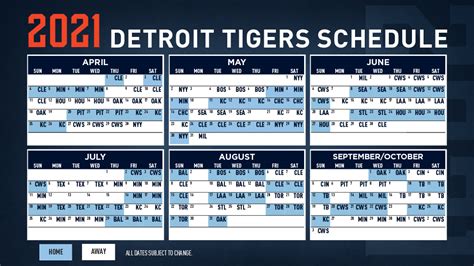Printable Detroit Tigers Schedule