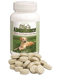 Check out lifes abundance all life stages with grains. Feeding older puppies and adult dogs.