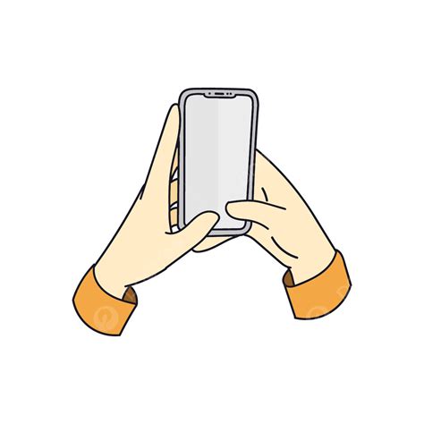 Tangan Memegang Smartphone Seni Datar Vektor Datar Memegang Telepon
