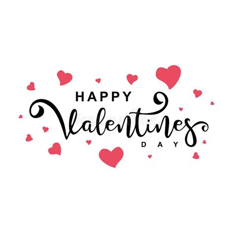 Happy Valentines Day Typography Poster With Handwritten Calligraphy