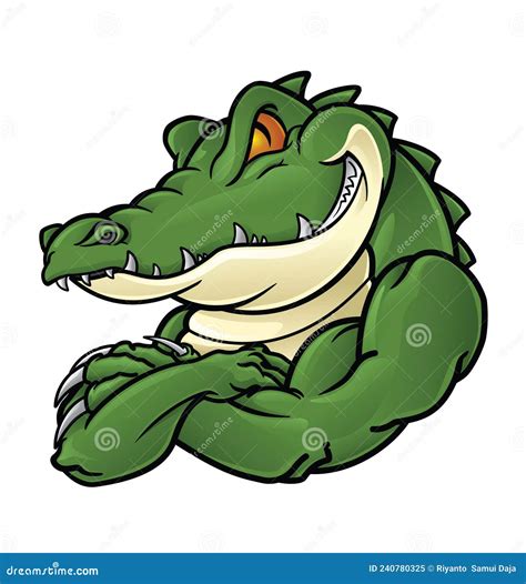 Crocodile Mascot Color Illustration Design Stock Vector Illustration