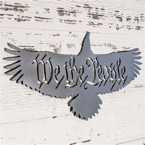 We The People Eagle Metal Sign 28x12in Etsy