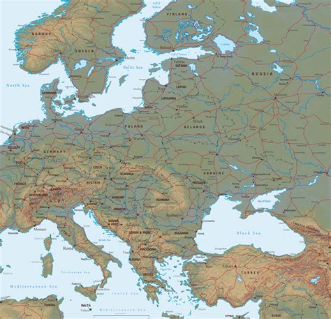 Topographic Map Of Eastern Europe Topographic Map Of Usa With States