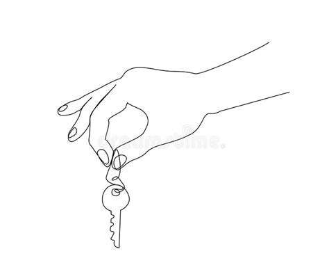 Key Continuous Line Drawing Stock Illustrations 608 Key Continuous