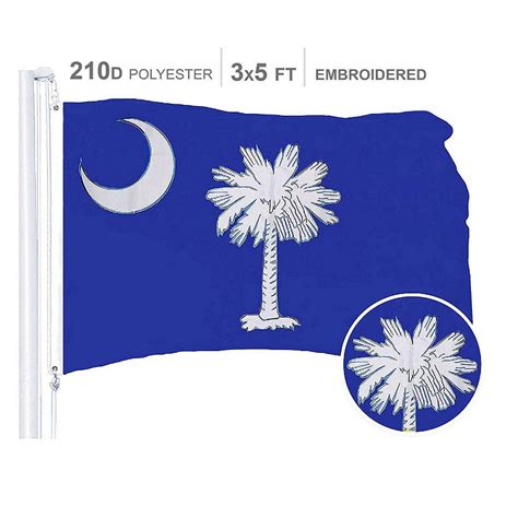 South Carolina State Flag 210d Embroidered 300d Indoor Or Outdoor