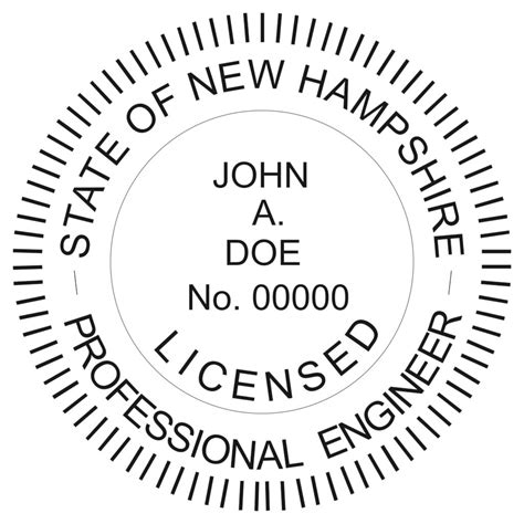 New Hampshire Trodat Self Inking Licensed Professional Engineer Stamp