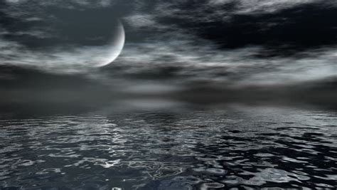 A Crescent Moon Over The Sea Stock Footage Video 6729253 Shutterstock