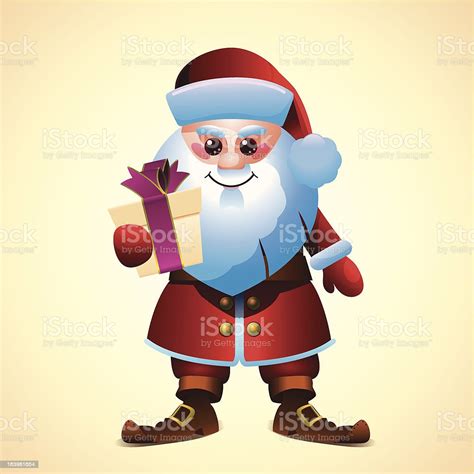 Cartoon Santa Claus With T Box Stock Illustration Download Image Now Anthropomorphic