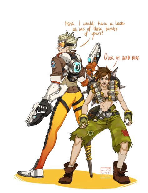 Overwatch Outfit Swap Tracer And Junkrat [submissions By Batnerd123 And Various Anons] This