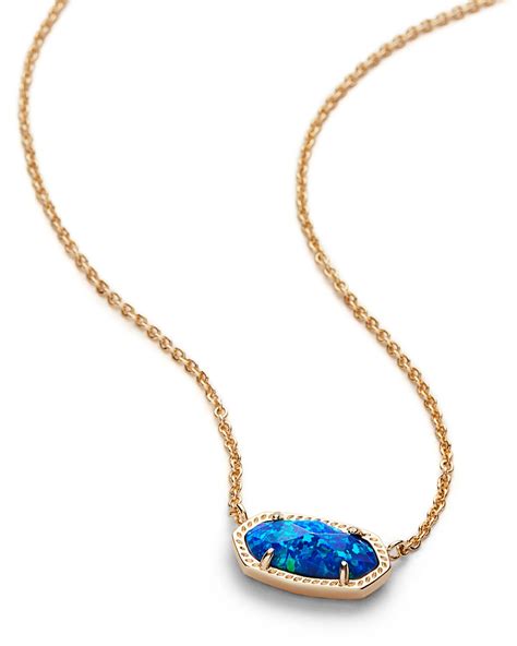 Elisa Gold Pendant Necklace Royal Blue Opal Kendra Scott