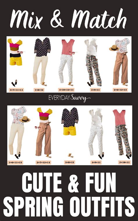 Mix Match Cute Fun Spring Outfits In 2020 Mix Match Outfits Spring