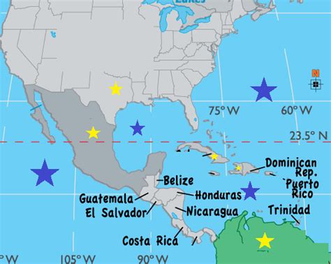 Central America And Caribbean Map Review Diagram Quizlet