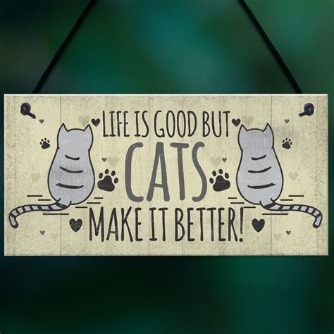 Funny Cat Signs For Home Cat House Wall Plaque Sign Xmas T