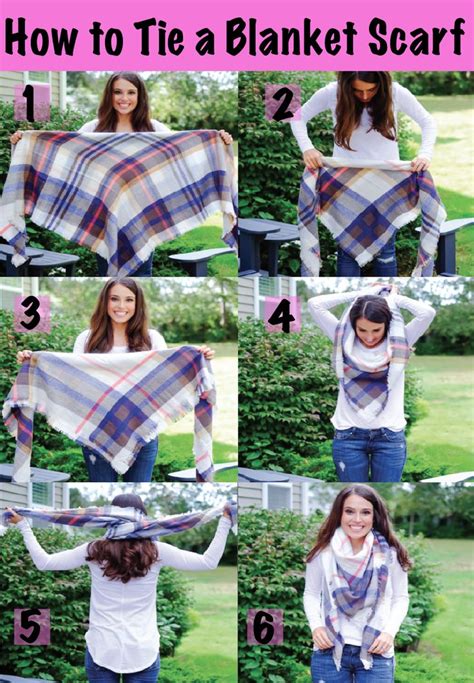 Notice how all those little imperfections seem to magically blend into the pattern. How to tie a square blanket scarf to make it look and feel ...
