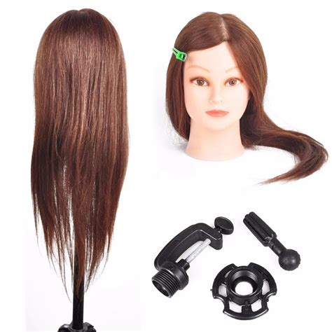 232 100 Real Hair Hairdressing Head Salon Mannequin Training Practice Head With Table Clamp