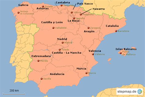 Stepmap España Landkarte Für Spanien