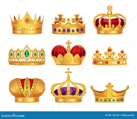 Royal Crowns Set Stock Vector Illustration Of Background 201144126